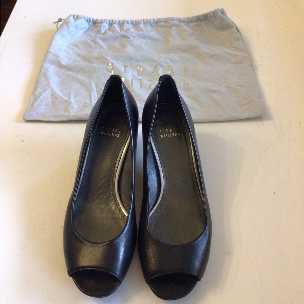Stuart Weitzman Kitten Heel Peep Toe Shoes 38.5